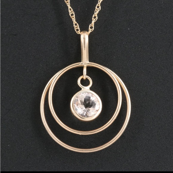 10k Earrings & Necklace w-Morganite Pendant - Picture 2 of 10
